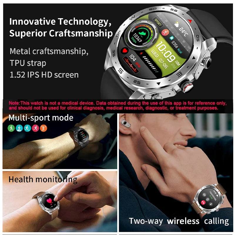 2024 New TWS Music Talk Smartwatch Earphone 2 In 1 Men Smart Watch with Earbuds 4 Hours Of Strong Sound Effects Music Lover