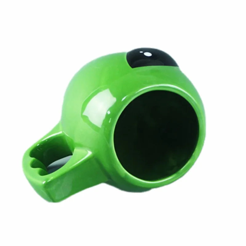Cute Ceramic 3D Green Alien Mug Creative Cartoon Water Cup Juice Big Handrip Drinking Office Milk Tea Cups Drinkware