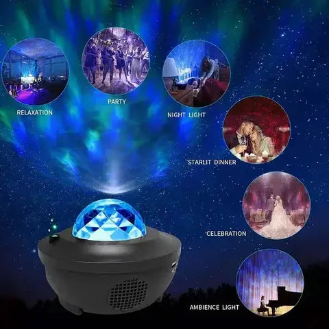 Projector Lights Starry Sky Star Night Light Colorful Ocean Waving Lights Galaxy Projector Bedside Lamp for Kids