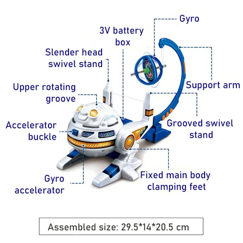 Gyroscope Building Set DIY Space Gyro Model Multifunctional Gyro Puzzle STEM Educational Toy Gravity Science Experiment Kid Gift