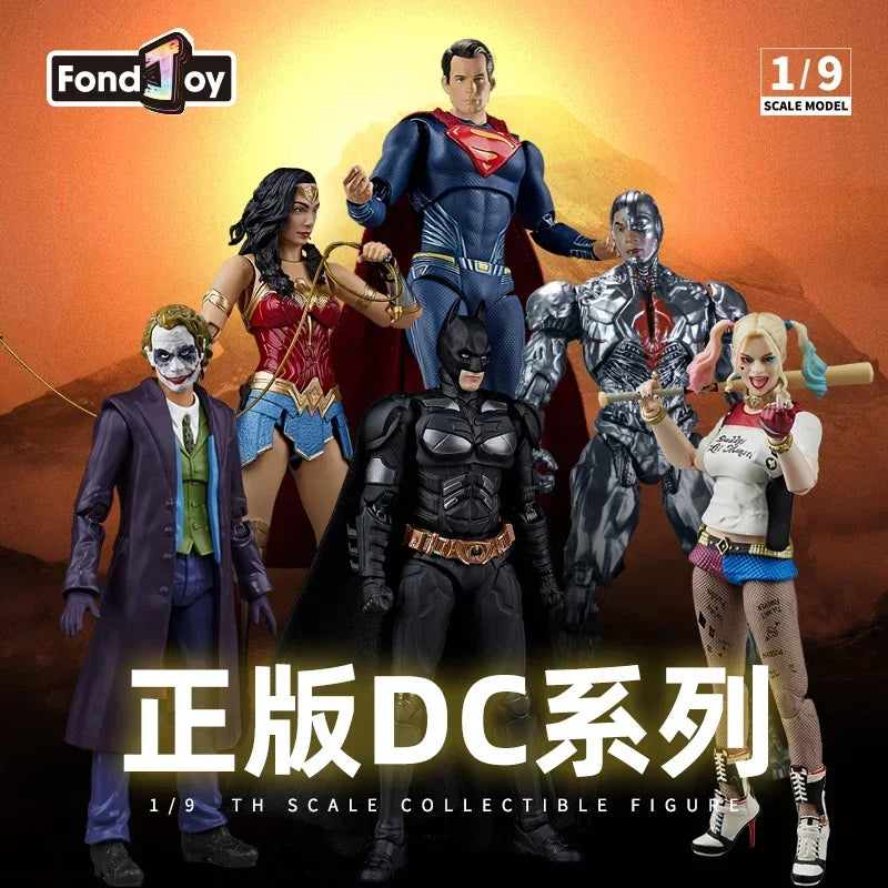 1/9 Fondjoy DC Action Figure Justice Superman Batman League Harley Quinn Cyborg Wonder Woman The Joker Anime Figures Model Toy