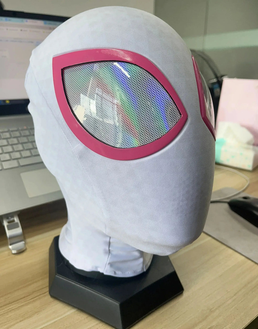 Marvel Spider-Man: Into The Spider-Verse Gwen Mask 1:1 3D Spiderman Masks Handmade Cosplay Costume Replica for Birthday Gift