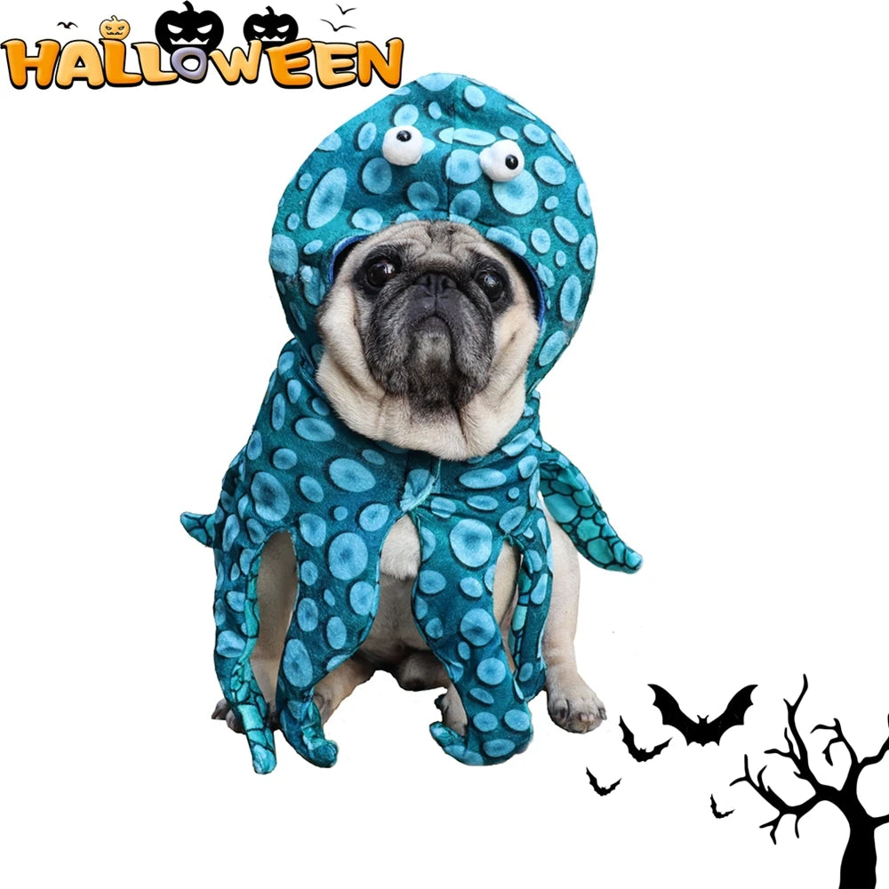 Pet Dog Halloween Cosplay Costumes Funny Dog Clothes Dogs Octopus Outfits Fancy Octopus Pet Cat Dog Party Clothing