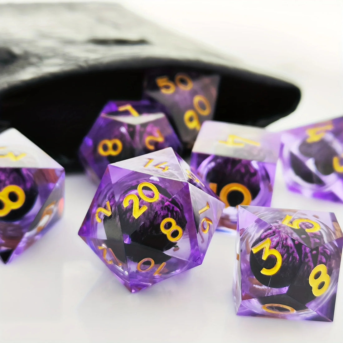 7Pcs/Set DND Dragon Eye Dice Set Dungeon and Dragon Polyhedral Dice Set  D&D Dice  Suitable For Christmas Gift And Birthday Gift