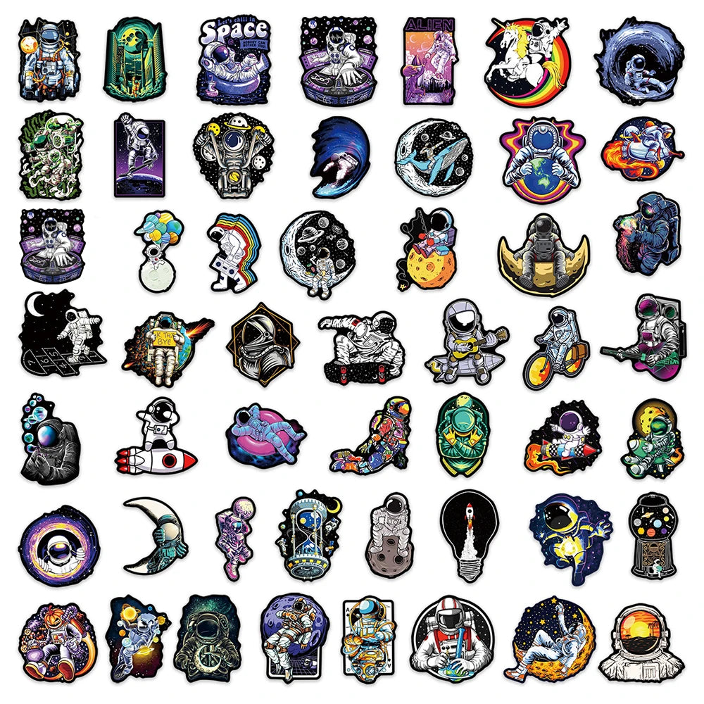 Astronaut graffiti stickers
Galaxy and rocket stickers
Space adventure stickers for kids
Space-themed vinyl stickers
Cartoon space stickers
Space exploration stickers