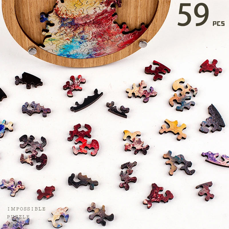"Little Pluto" puzzle alien 6 years old with children's puzzle high difficulty wooden puzzle irregular adult tide