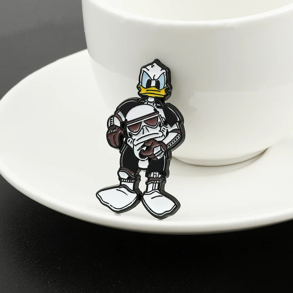 Star Wars Stormtrooper Enamel Brooch Darth Vader Donald Duck Lapel Pin Fun Cartoon Backpack Accessories Badge Jewelry