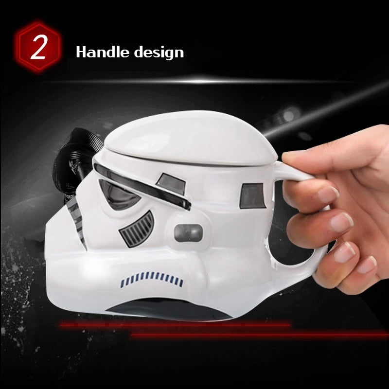 500-600ml Hot Toys Star Wars Series Creative Personality Cartoon Darth Vader Ceramic Cup Mug With Lid Movie Peripheral Xmas Gift