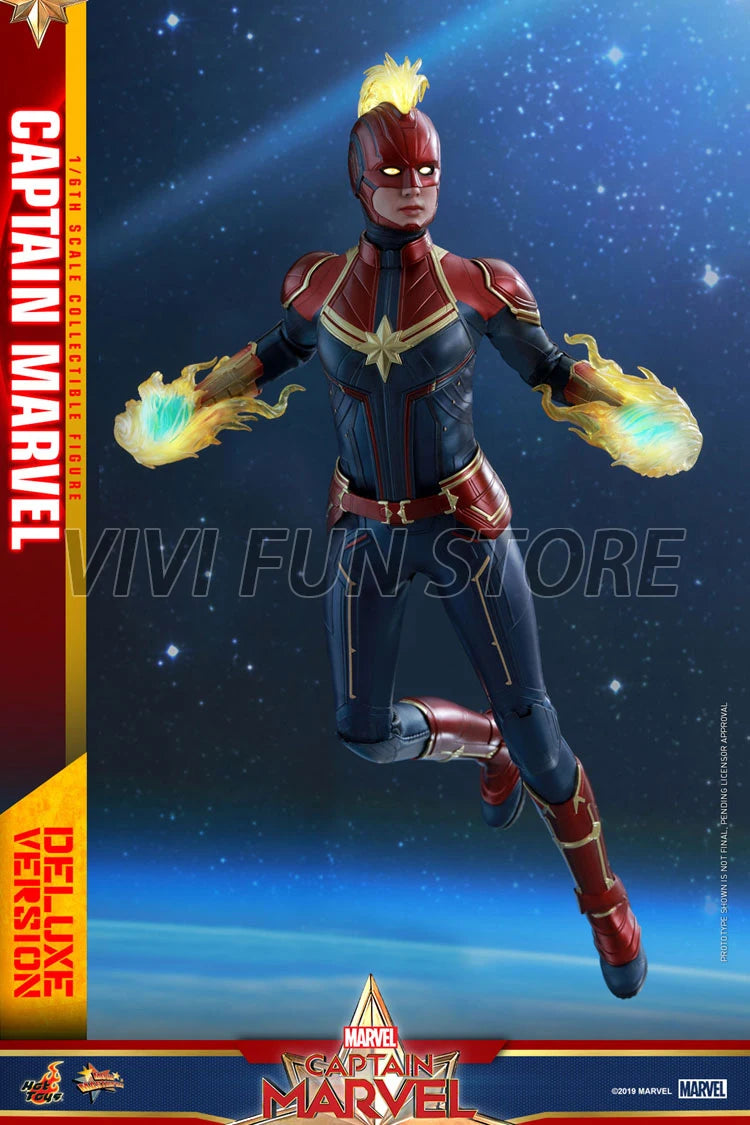 In Stock HOT TOYS MMS521/522 Captain Marvel 1/6 Avengers:Endgame Movability Model Toys Long Hair Version HT Carol Danvers