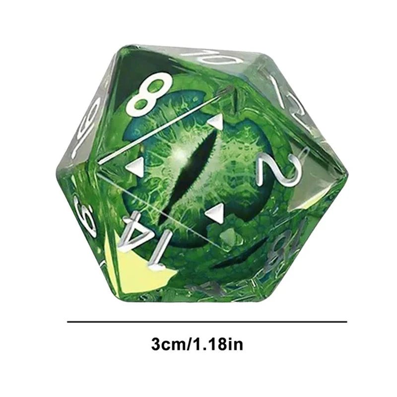 Polyhedral Resin Dragon Eye Dice Brightly Colored Eyeball Dice 20 Sides Best for Tabletop Games Interactive Games Dungeons