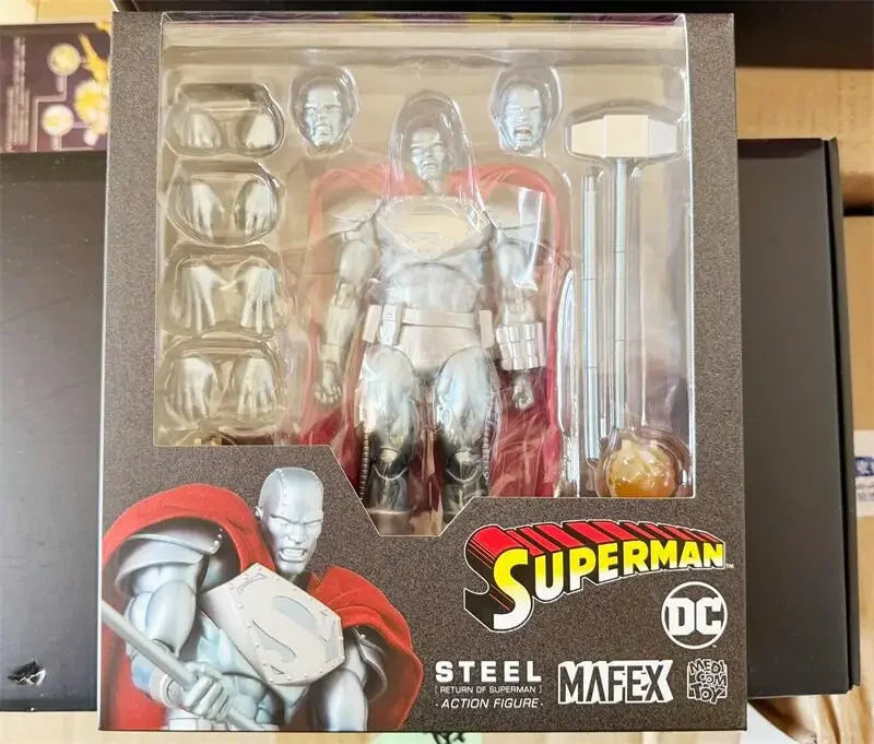 [In Stock] Originate Mafex No.181 Superman Steel Action Figure Return Of Superman Cyborg Superman Anime Figure Model Gift Toys