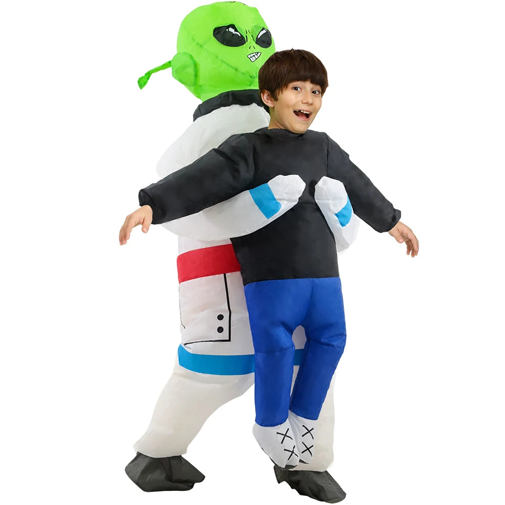 Adult Kids Astronaut ET Alien Inflatable Costume Funny Suit Boys Anime Fancy Dress Purim Halloween Party Cosplay Costumes