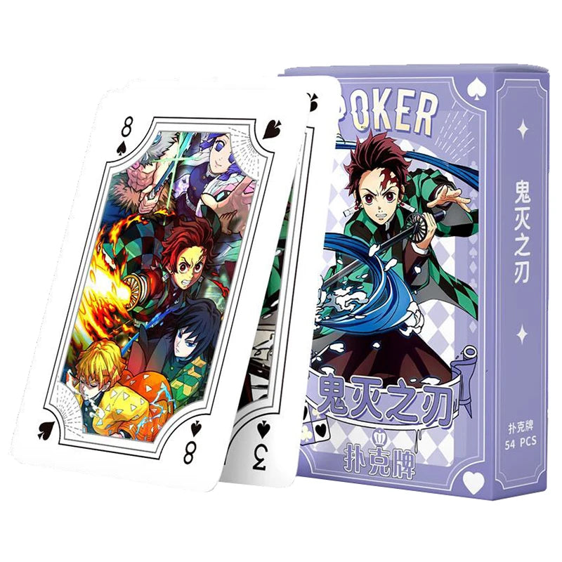 Demon Slayer Poker playing cards board games Anime Nezuko child kids Children toys deck card manga Conan Genshin Impact Family