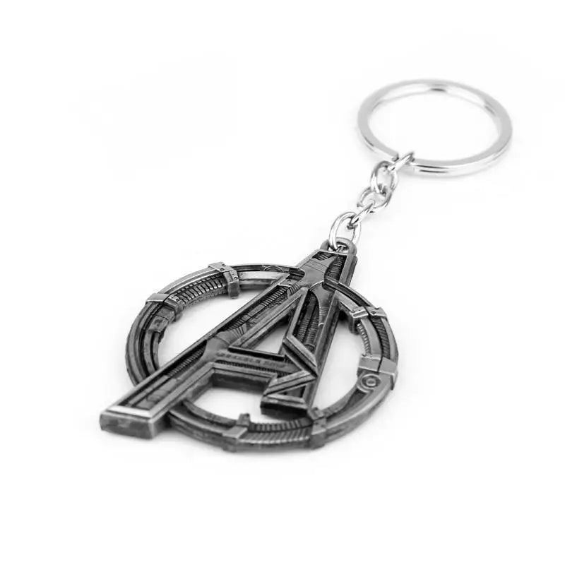 Marvel Superhero The Avengers Logo Keychain Luxury Silver Plated Vintage Metal Pendant Keyrings Jewelry Accessories Gifts