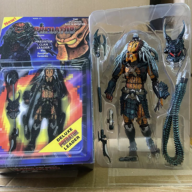 NECA 22cm Predator Clan Leader Action Figure Deluxe Predator Leader  Joints Moveable Ultimate Alien Hunter Toys