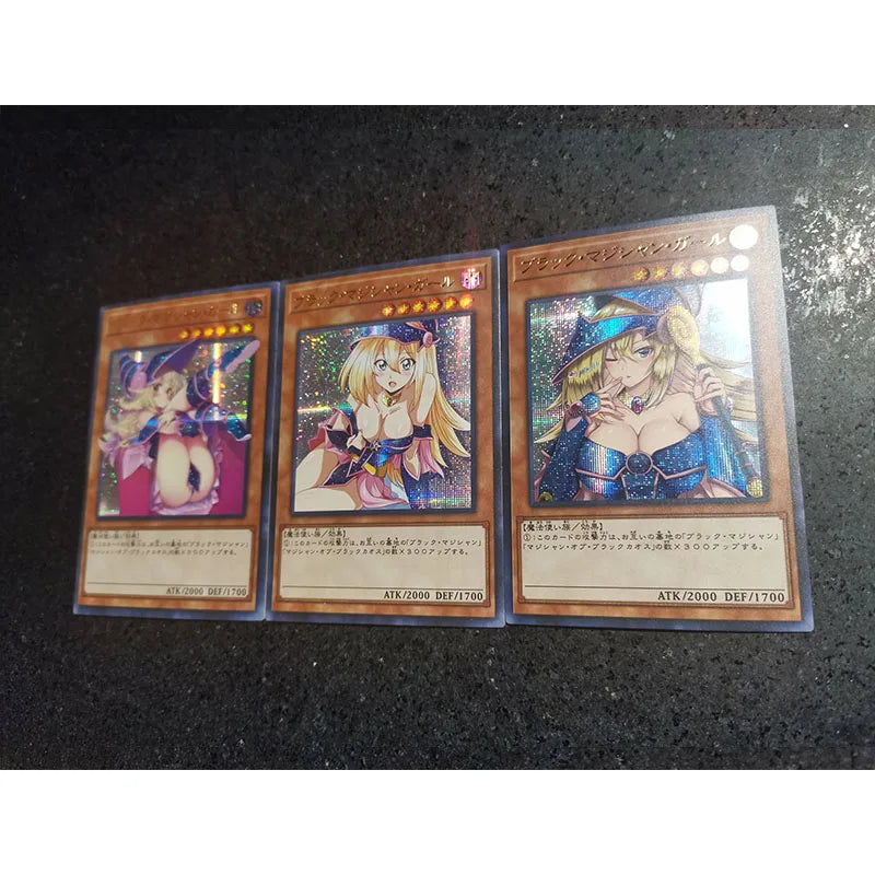 Anime Yu-Gi-Oh DIY ACG Battle Game Cards Black Magician Girl Collectible Cards Sexy Boys Toys Christmas Birthday Presents