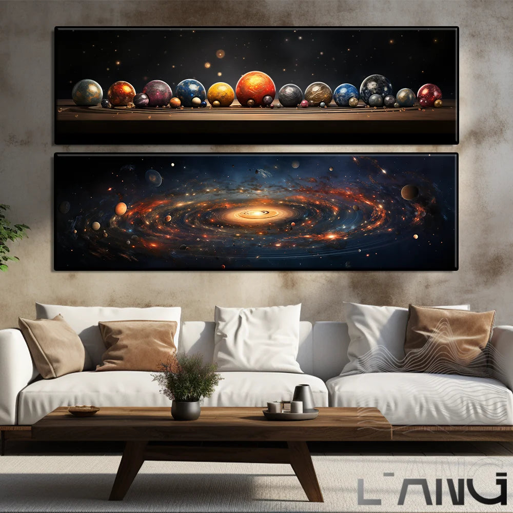 Galaxy Solar system planet Earth light and shadow printing poster home canvas living room bedroom decorative painting original