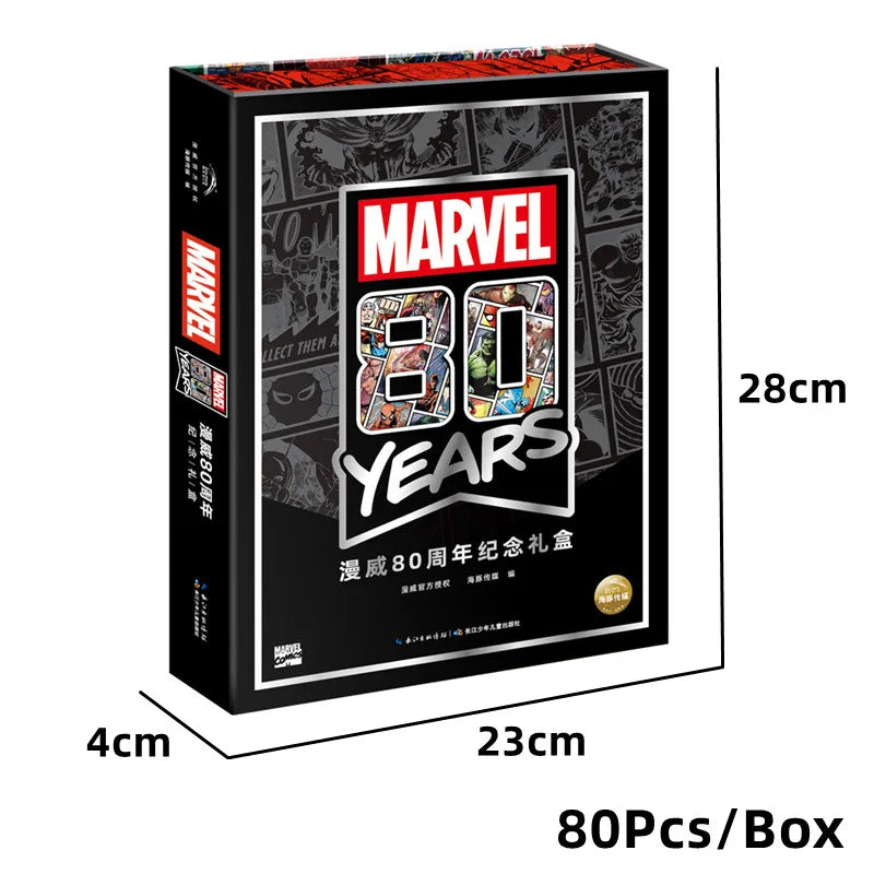 Genuine Marvel Card 80th Anniversary Comic Postcard Iron Man Captain America Thor Animation Postcard Collection Gift Box