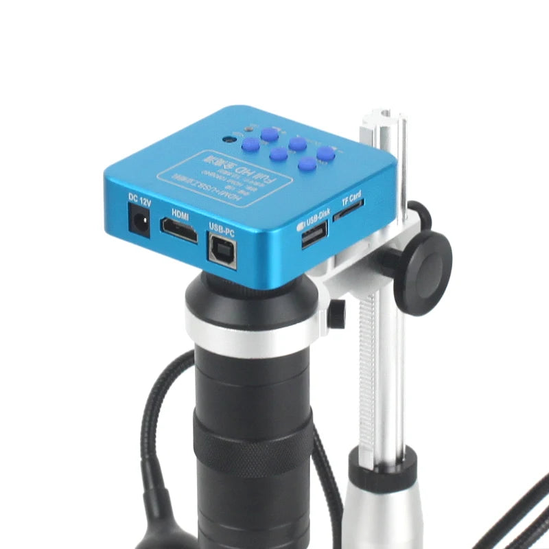 1080P HDMI USB Electronic Digital Video Microscope Camera 130X Zoom C Mount Lens USB LED Light For Lab PCB Phone Repair Tools