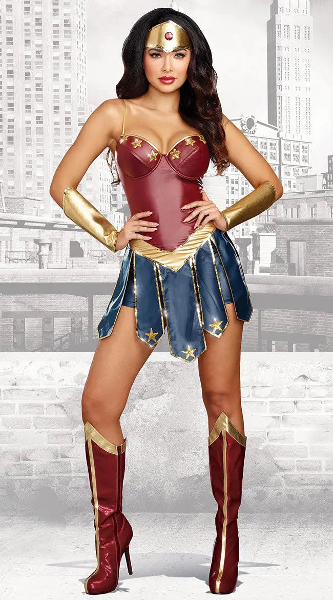 Movies Cosplay Justice Wonder League Costume Women Bodysuit Superhero Supergirl Mulher Maravilha Fantasia Carnival Outfit