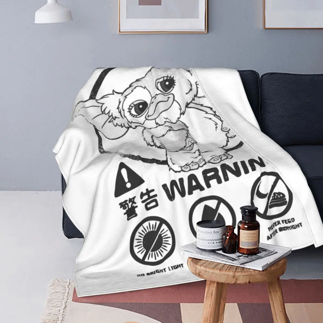 Gremlins Mogwai Rules Blanket Gizmo 80s Movie Mogwai Monster Sci Fi Flannel Novelty Warm Throw Blankets for Bed Sofa Summer