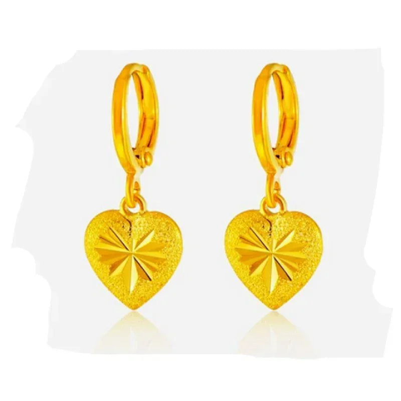 Duty-free gold earrings 9999 female full of stars prosperous husband gold earrings fashion gold ear wire match gold earrings gif