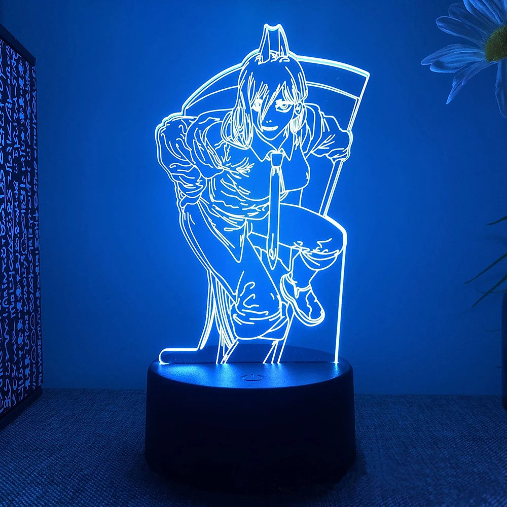 Newest Anime Led Light Chainsaw Man for Bedroom Decoration Nightlight Birthday Gifts Room Decor Table 3d Lamps Chainsaw Man