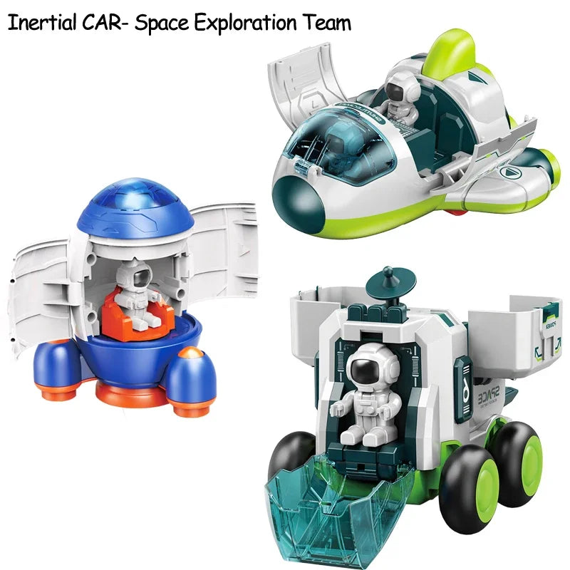 Inertia Car Space Plastic Model Cars Children's Toys Deformation Spaceship Rocket Spacecraft Space Exploration Vehicle kids Gift