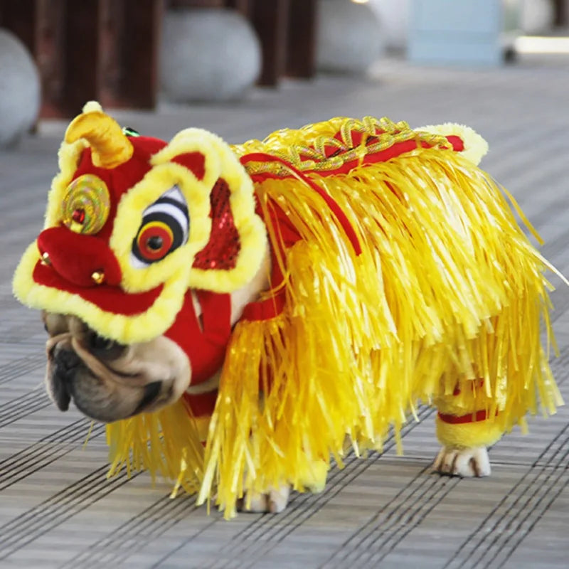 Halloween Pet Dog Clothes Chinese Dance Lion New Year Cosplay Costume Dragon Party Festive Lucky Funny Christmas Dog Clothes