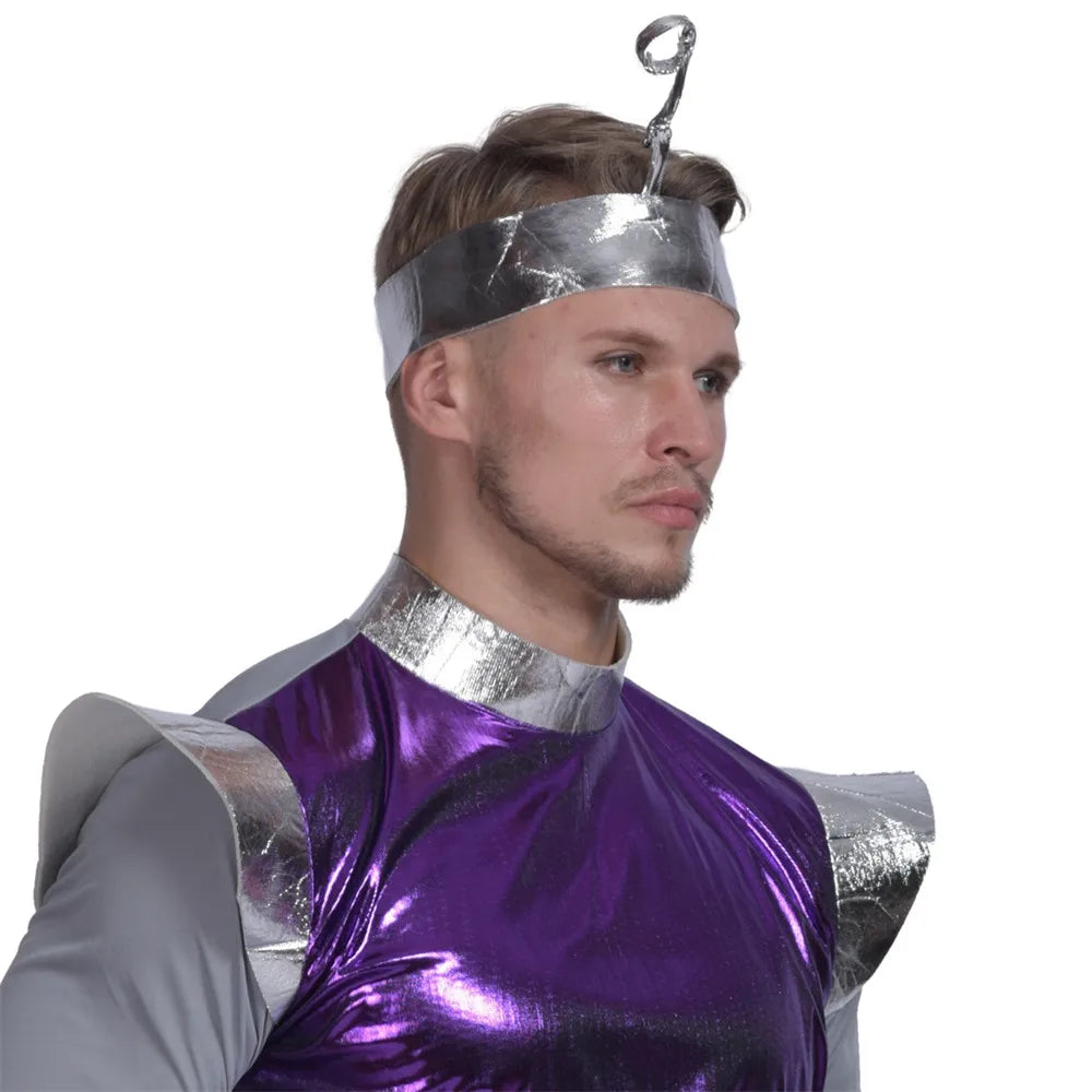 Men's Movie Cheap Robot Alien Costume Cosplay Adult Halloween Party Fashion Purple Outfits Carnival Easter Purim Fancy Dress