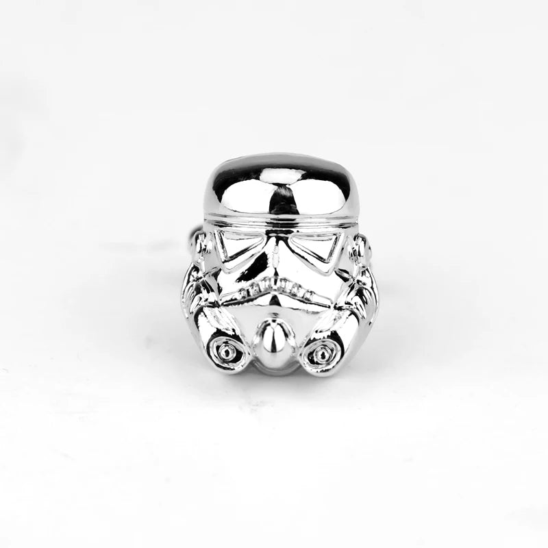 Star Wars Imperial Stormtrooper Cufflinks Silver Color Helmet Alloy Cuff Links Cosplay Props Mens Jewelry Wedding Accessories