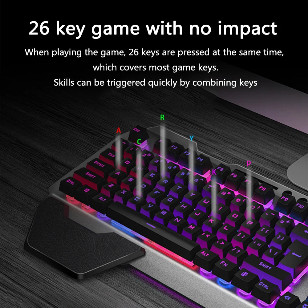 K680 Wireless Mechanical Gaming Keyboard And Mouse Kit Rgb Backlit Metal Panel Rechargeable Gamer Mouse Waterproof Keyboard Set