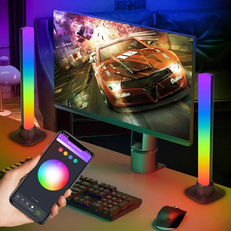 LED RGB Colorful Light Bar Music Rhythm Intelligent Ambient Table Lamp Room Decor Bedside Table  Computer Desk Game Night Lights