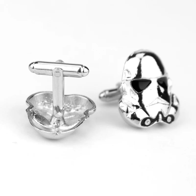 Imperial Stormtrooper Silver Color Cufflinks Movies Star War Metal Cufflinks for Men Shirts Jewelry Accessories Fans Gift