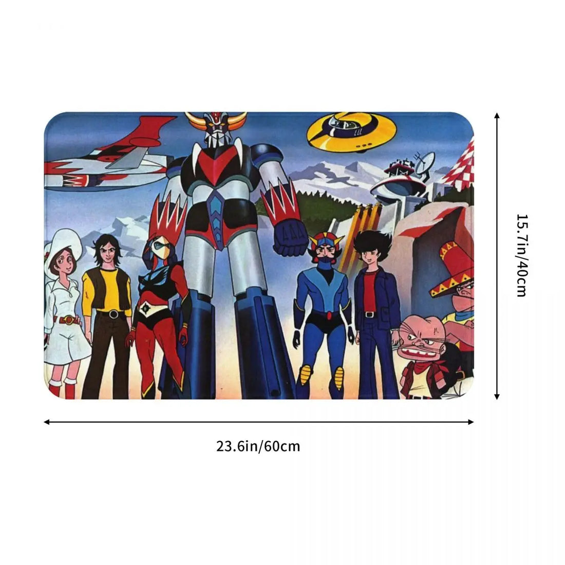 UFO Robot Goldrake Grendizer Sci Fi Anime Anti-Slip Doormat Bath Mat Characters Floor Carpet Welcome Rug Indoor Decor