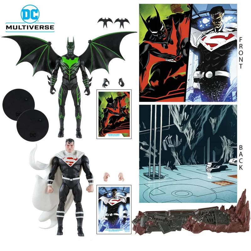 [In Stock] Mcfarlane Toys DC Multiverse Batman Beyond VS Justice Lord Superman Anime Action Figure Statue Figurine Gifts Kid Toy