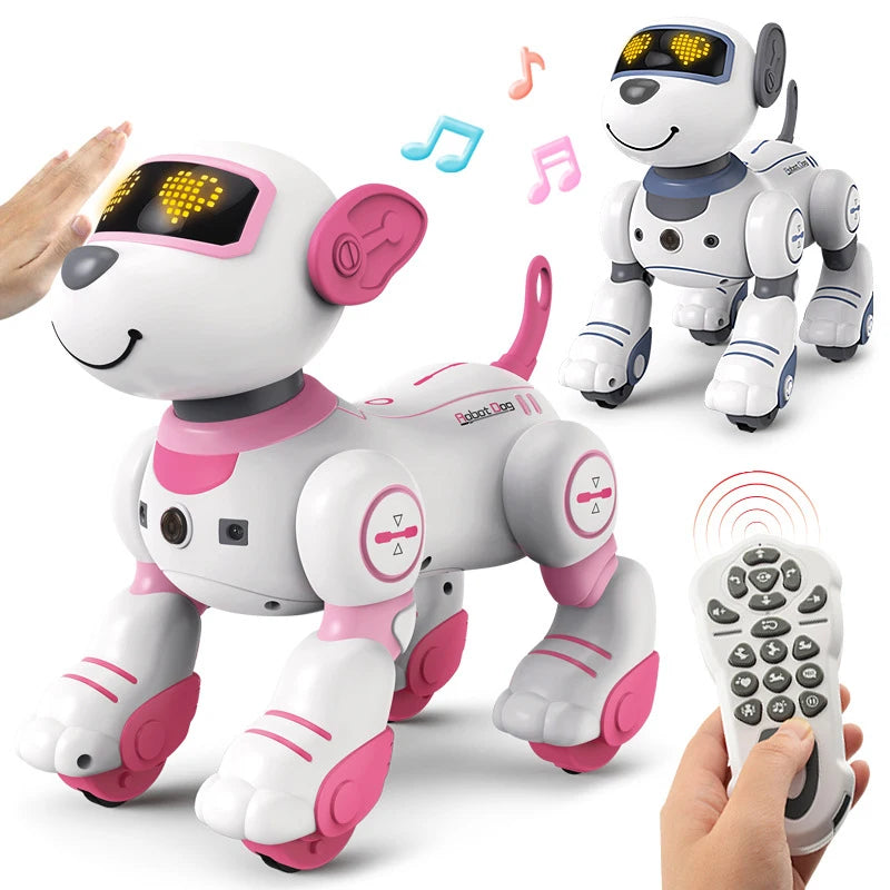 RC Robot Dog Intelligent Stunt Robots Children's Toys Remote Control Music Touch Dance Singing Follow Walking Pet Toys For Kids