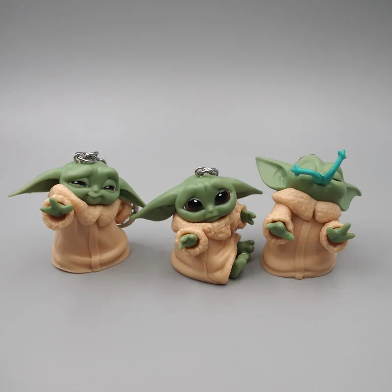 5Pcs/Set Cute Baby Yoda Keychain Action Figure Toys Mandalorian Yoda Baby Figure Action Toys Star Wars Yoda Hot Kids Toys Gifts