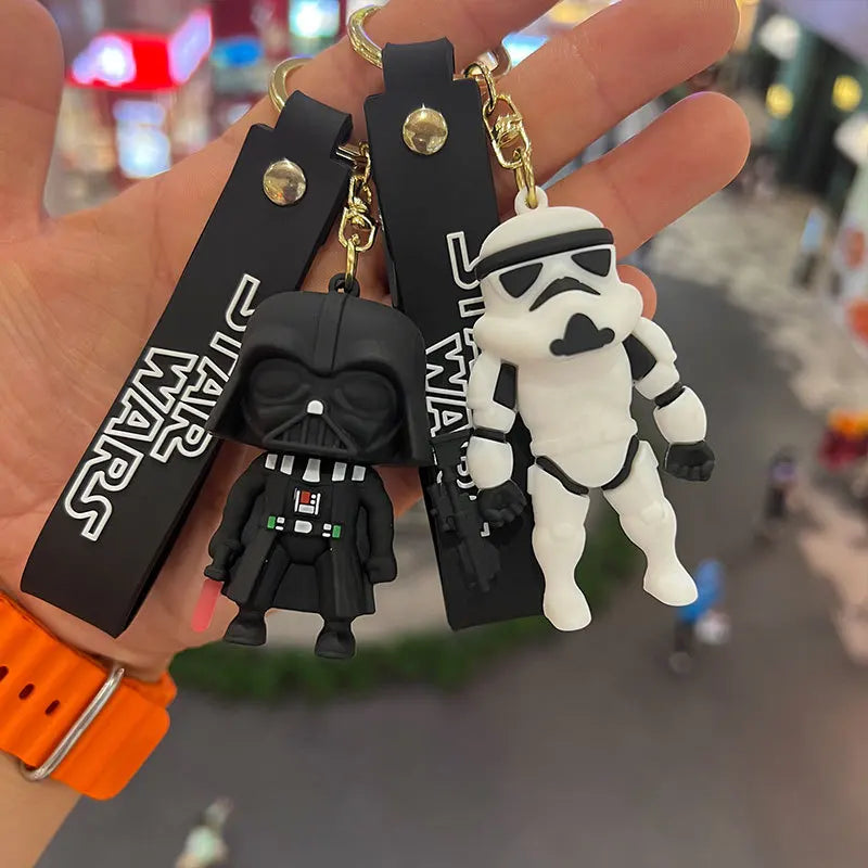 Star War Keychain Darth Vader Master Yoda Figure Doll Keyring Pendent Car Ornaments Key Accessories Jewelry Film Fans Xmas Gift