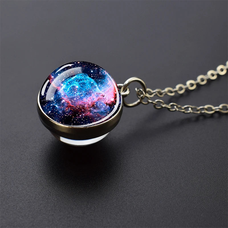 Horsehead Nebula Necklace Galaxy Space Planet Jewelry Glass Ball Necklace Astronomy Gift