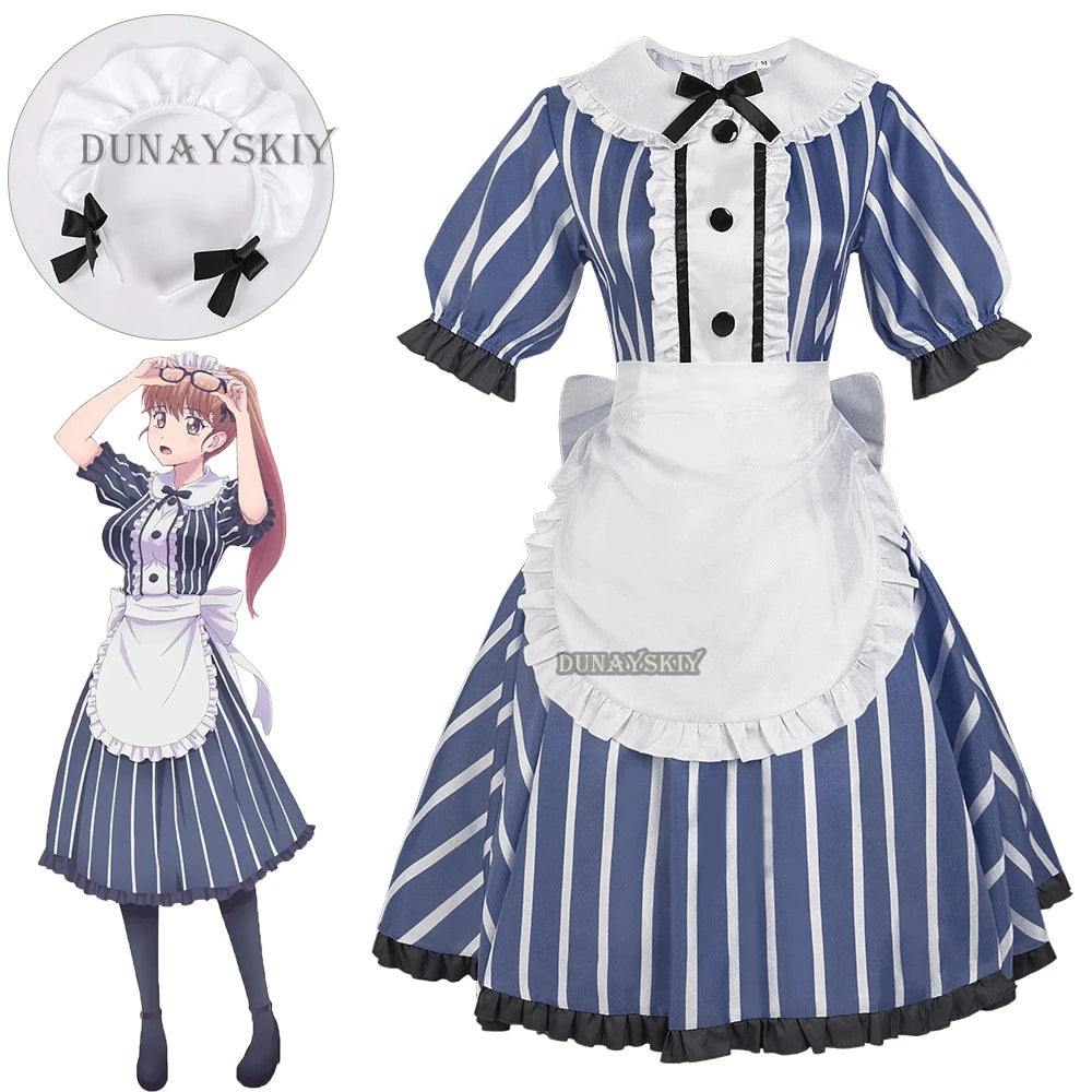 Anime The Cafe Terrace and Its Goddesses Cosplay Costume Cafe Maid Dress Full Set Women Girls Halloween Party Carnival Uniforms