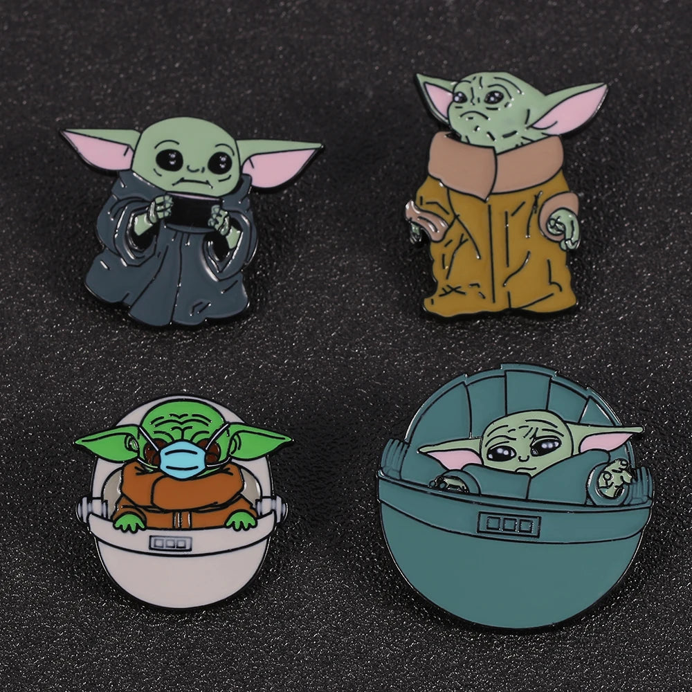 Cartoon Cute Yoda Baby Enamel Lapel Pin Disney Movie Star Wars Master Yoda Badge Brooch Backpack Jacket Jewelry Accessories