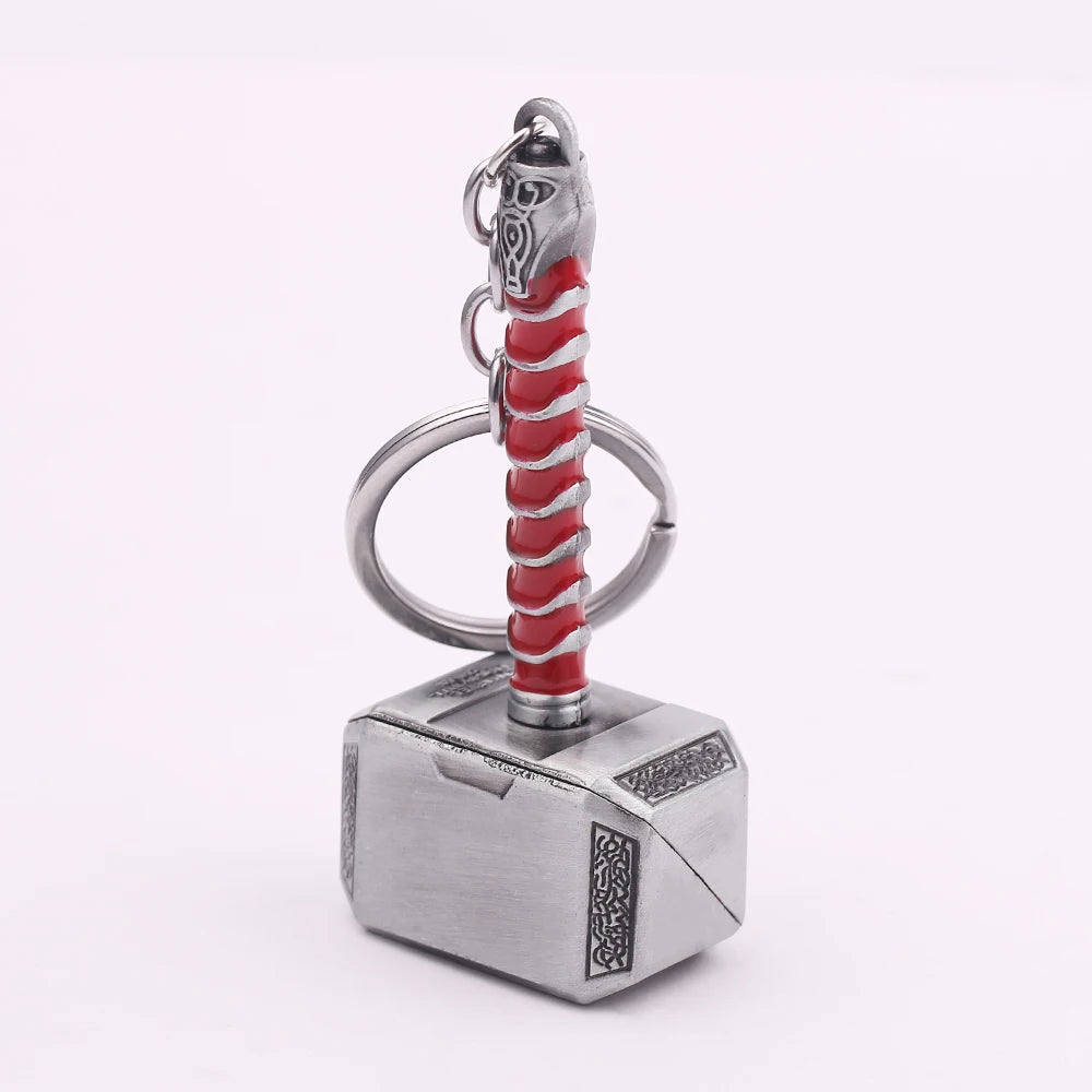 Disney Marvel Avengers Weapon Mjolnir Pendant Keychain Superhero Thor Fashion Keyholder Trendy Keyring Accessories Gift For Fans