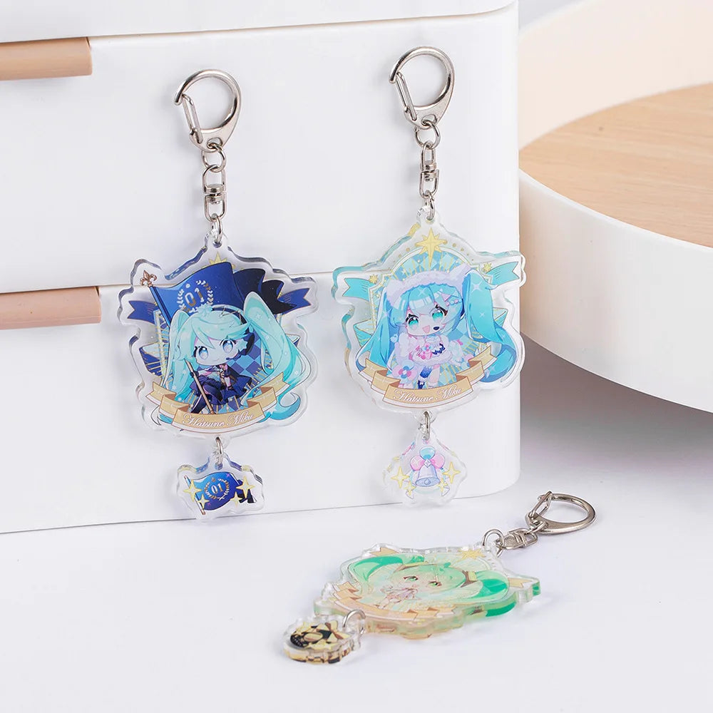 Anime SNOW Sakura Spring Witchcraft Hatsune Miku Cosplay Acrylic Key Chain Keychain Pendant Prop Accessories Gift