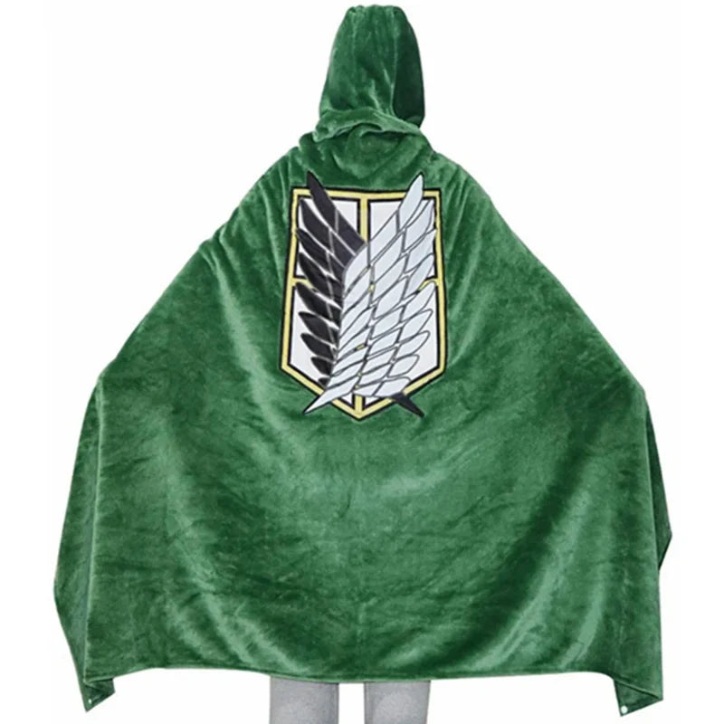 Attack on Titan Cloak Green Blanket Flannel Cosplay Costume Chief of Investigation Corps Hoodie Shingeki No Kyojin Survey Corps