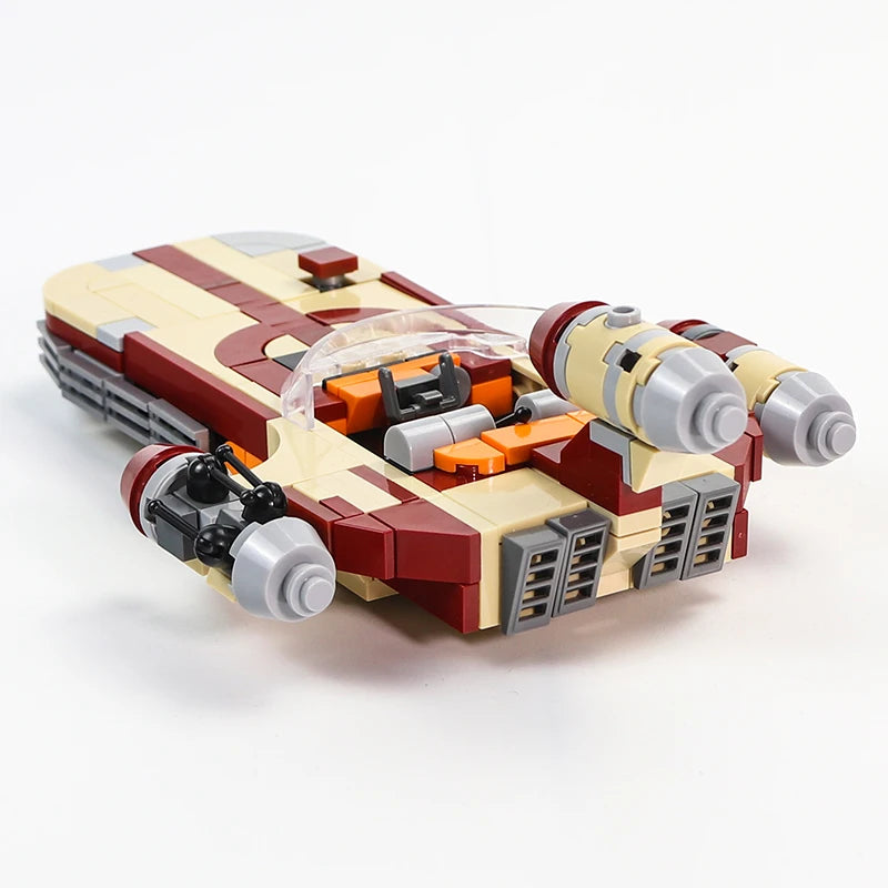 MOC Space Movie Luke's X-34 SoroSuub Landspeeder War 300 Pieces Military Battle Weapons Building Blocks Birthday Gifts Toys Set