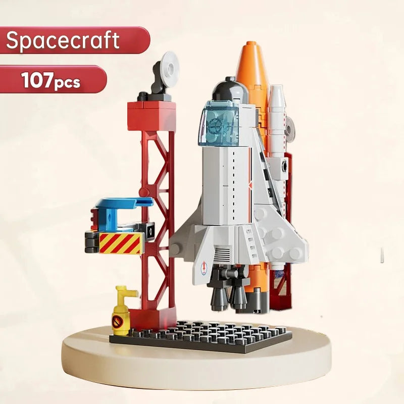 DIY Spacecraft Building Block Toys Aerospace Lanch Center Model Puzzle Set Brick Toys for Children Boys Christmas Gift