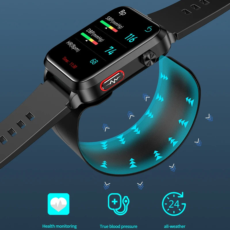 2024 New Smart Watch Air Pump True Blood Pressure Men Clock Lipid Uric Acid ECG HRV Temp Monitor Wristwatch Health Smartwatch
