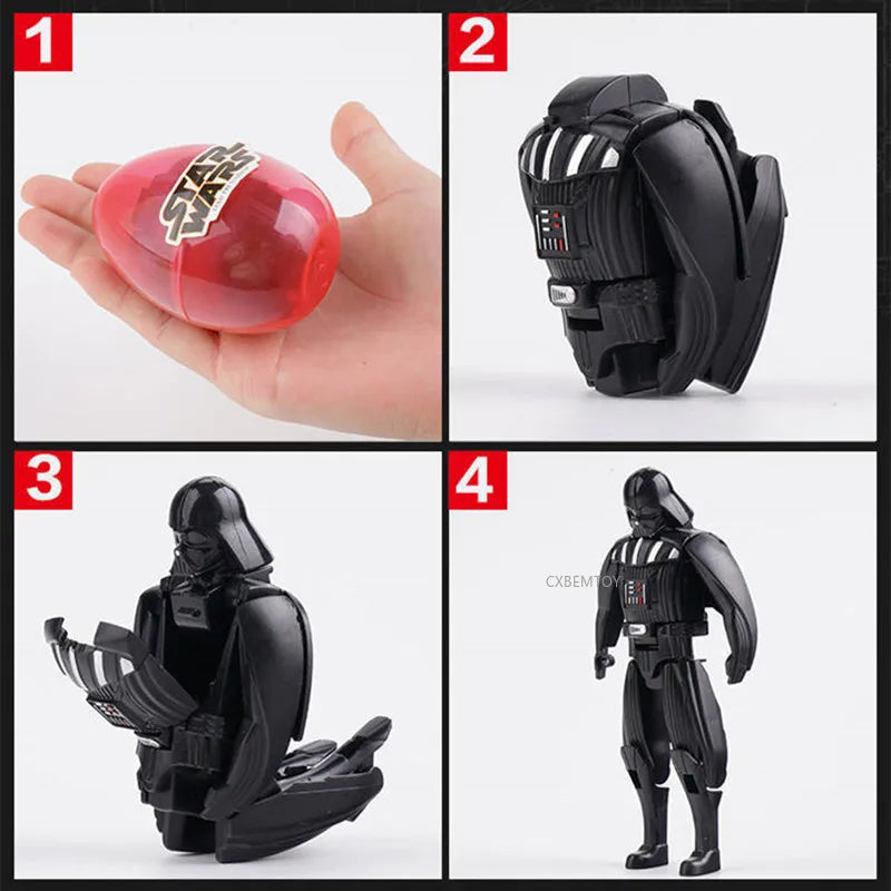 6Pcs/lot Star Wars Figure PVC Model Doll Darth Vader Stormtrooper R2D2 Deformed Egg Toys Gashapon Collection Toys For Boys