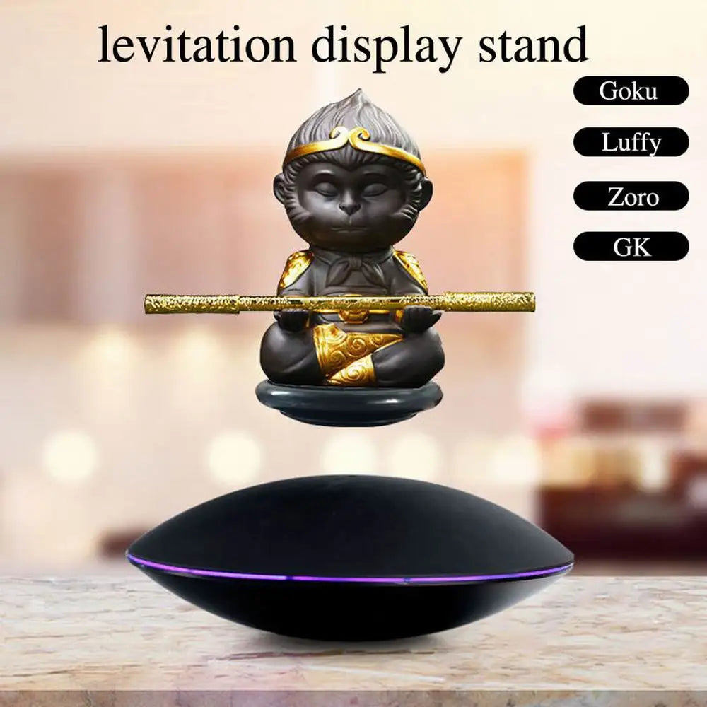 Fancy Gift Magnetic Levitation Rotating Display Stand Black Flying Saucer Advertising Decoration Stand Touch Switch Display